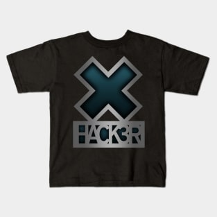 X-hacker Logo (vertical) Kids T-Shirt